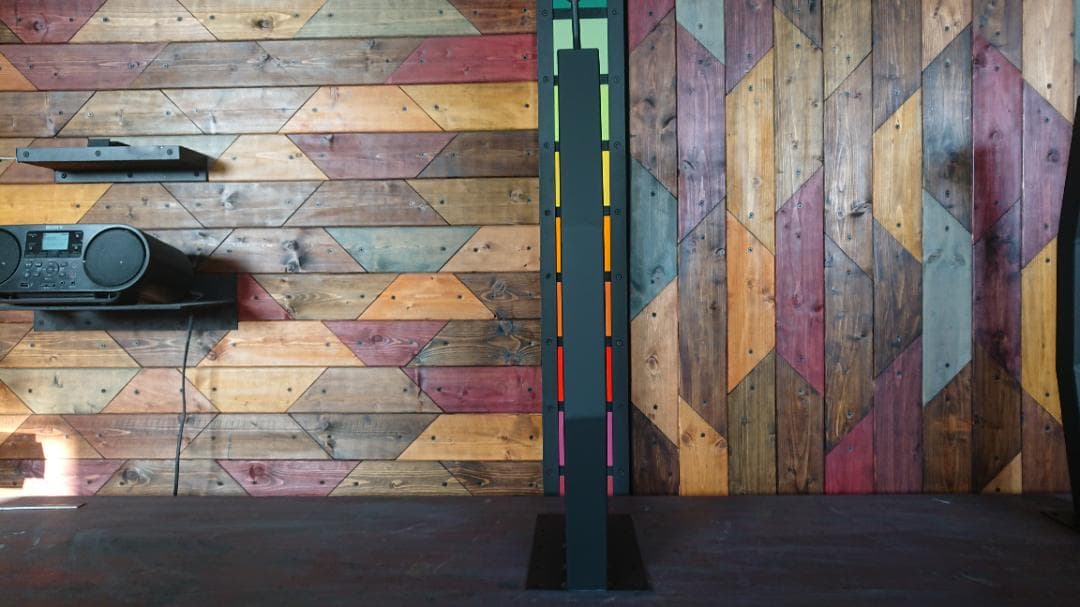 マットブラックでアイアンな極太鉄脚♪ 50×300×650mm 八角型