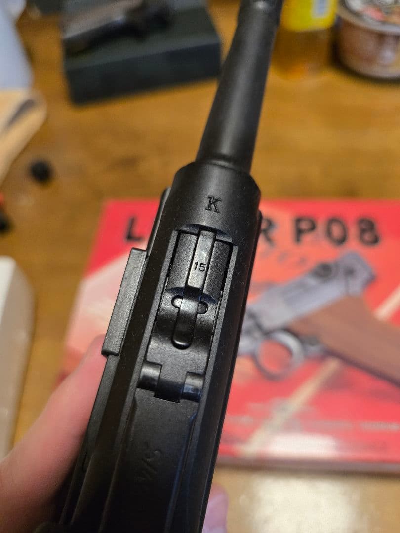 タナカ　ルガーP08　4インチ　ガスブローバック　木製グリップ