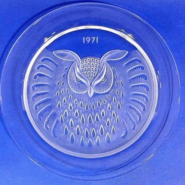 ラリック ふくろう 幸運を呼び込む鳥 イヤープレート 飾り皿 アンティーク