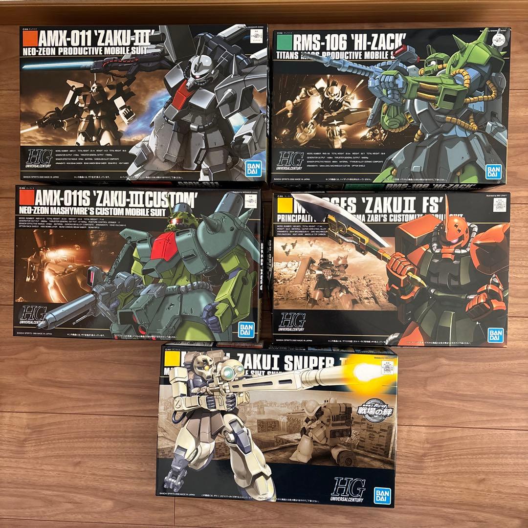 HG ザクの5体セット