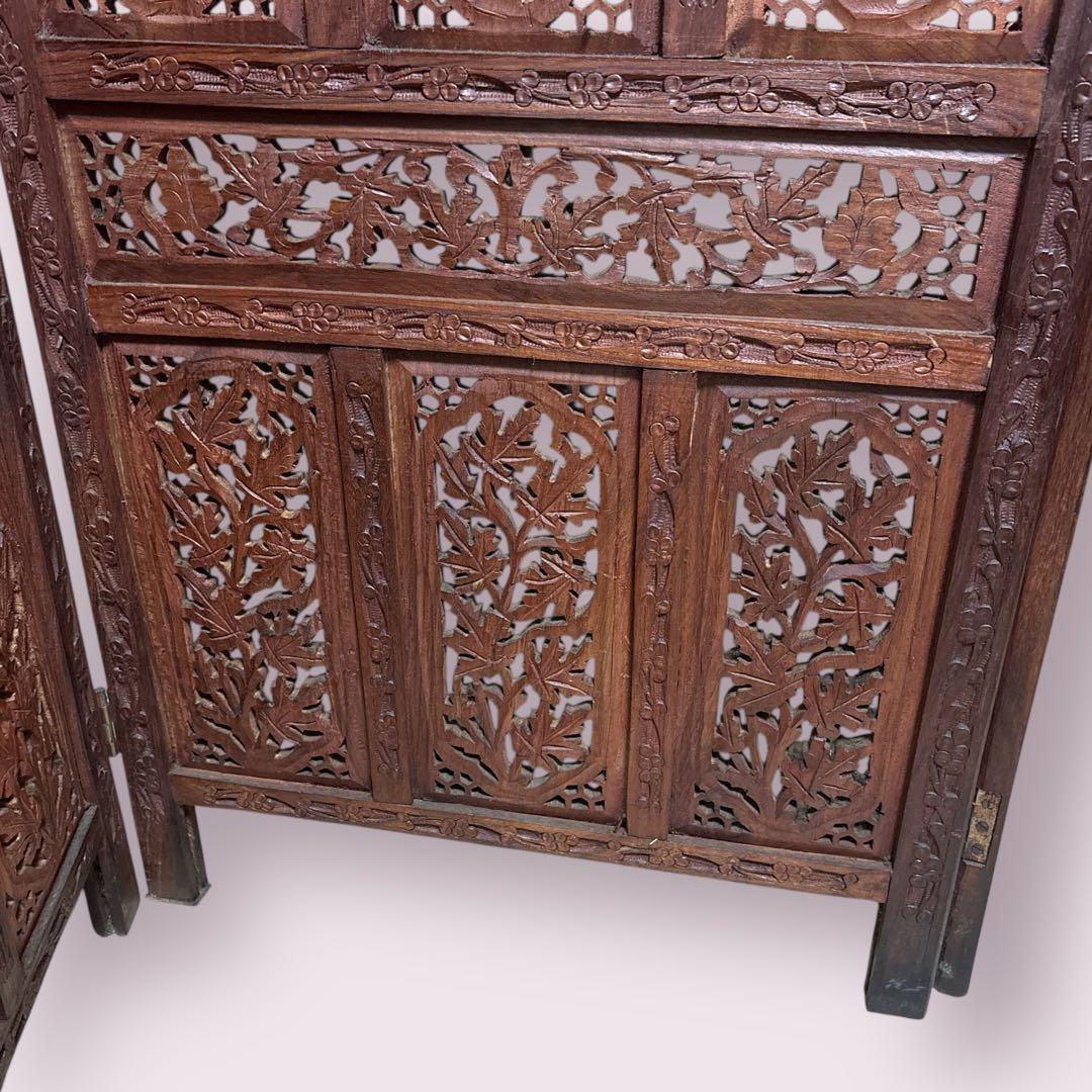 希少】シーシャムウッド パーテーション 衝立 4連 アンティーク