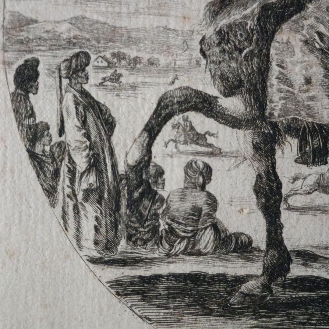 額装品 1640年頃 ステファノ・デラ・ベッラ 騎乗の戦士 稀少作品