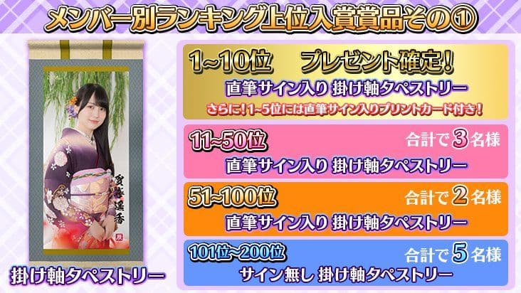 ト*タ様 黒見明香 直筆サイン入り掛け軸風タペストリー 乃木フェス