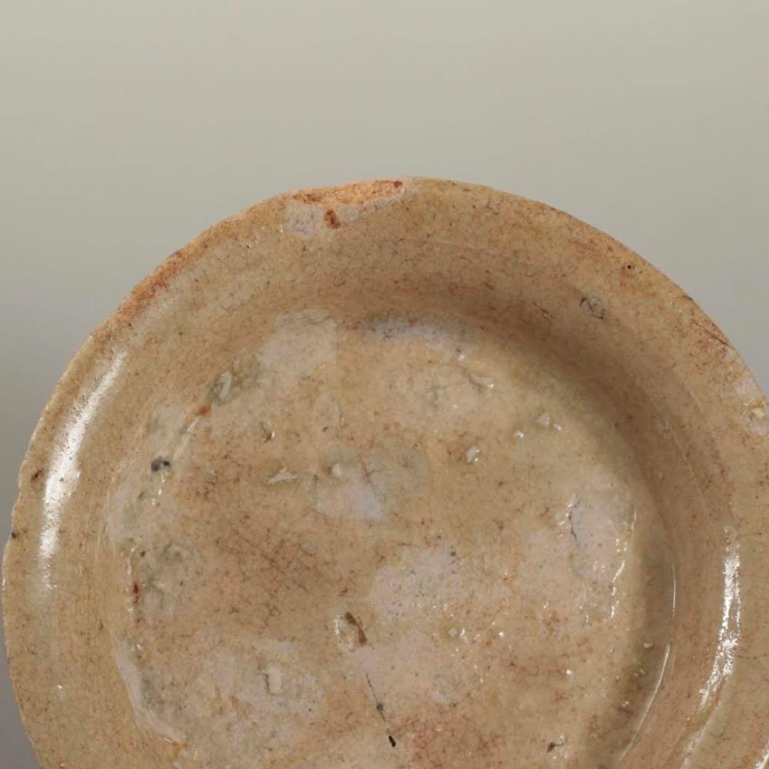 黄瀬戸 灰釉 平盃 桃山〜江戸初期 盃 平杯 酒器 古美術 古道具アンティーク