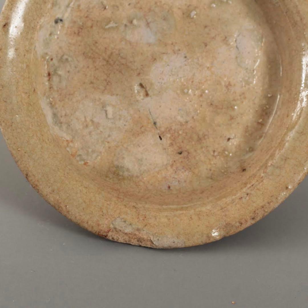 黄瀬戸 灰釉 平盃 桃山〜江戸初期 盃 平杯 酒器 古美術 古道具アンティーク