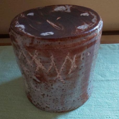 A 29 茶道 水指 鼠志野・加藤鐐作 ( 未使用品 )