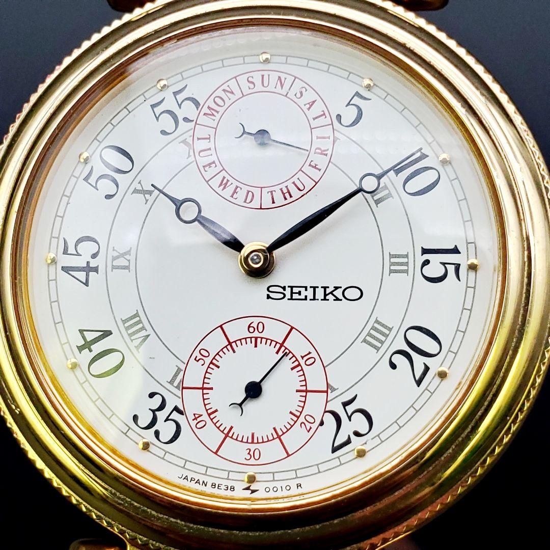 美品 希少 新品電池 稼働品 セイコー ヴィンテージ ゴールド スモセコ 曜日