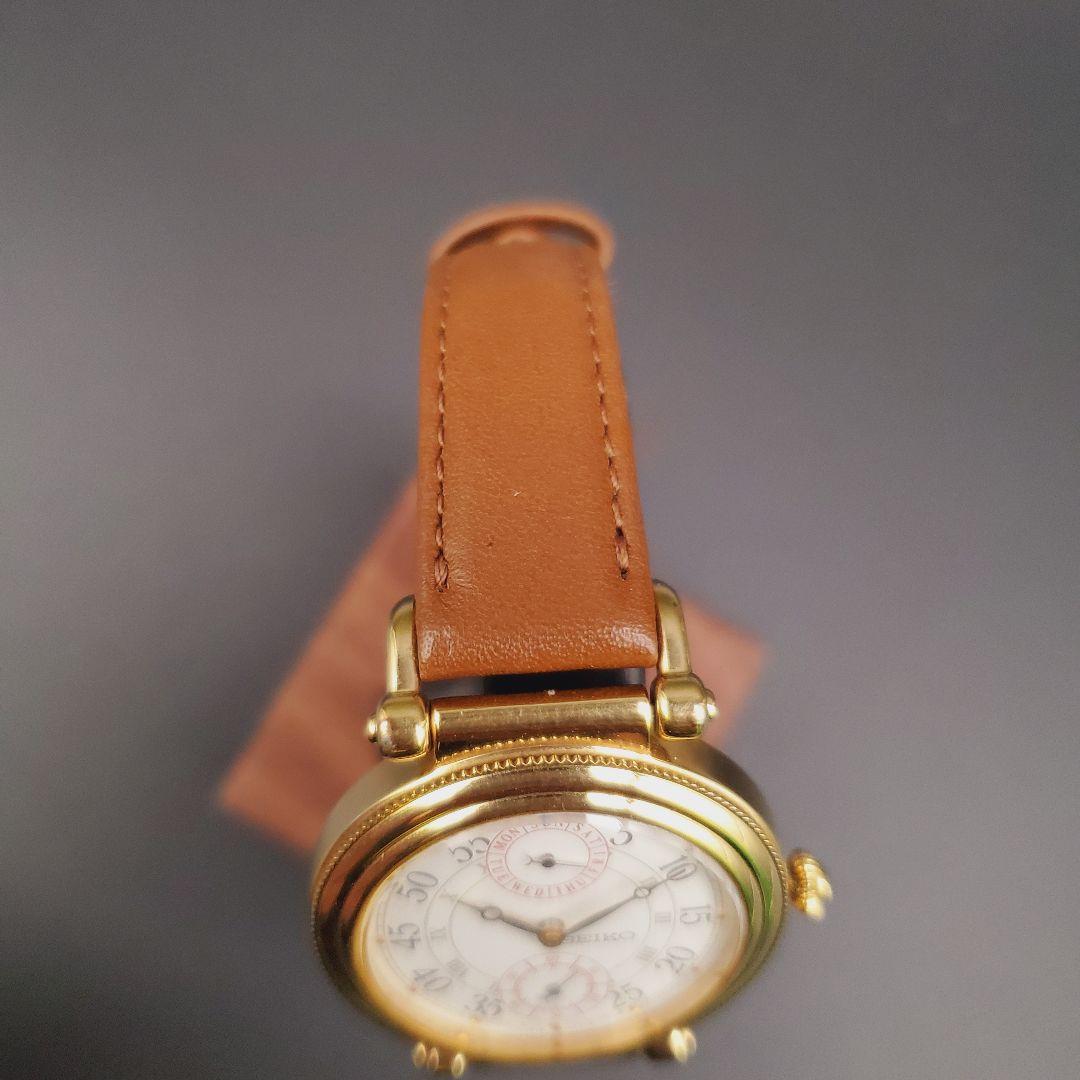 美品 希少 新品電池 稼働品 セイコー ヴィンテージ ゴールド スモセコ 曜日