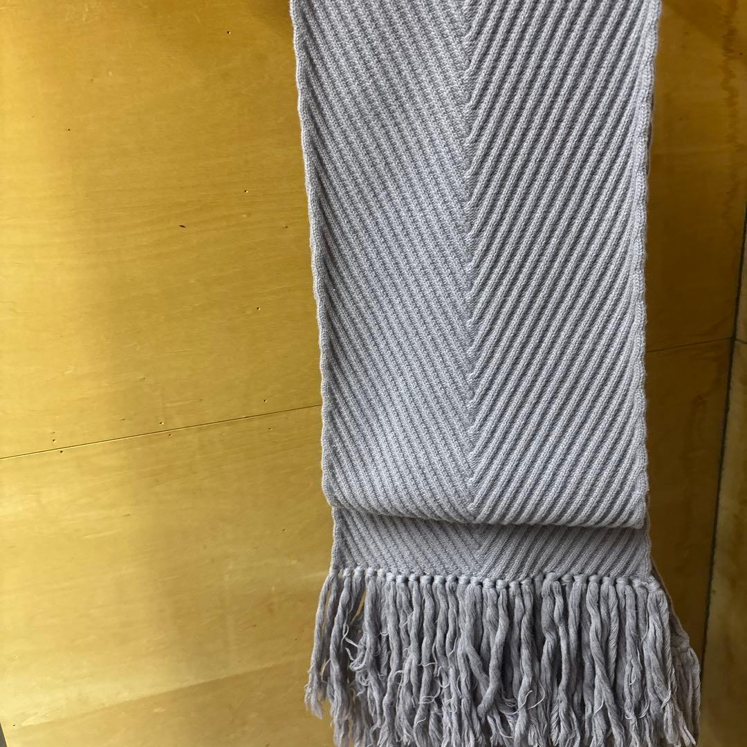 LOUIS VUITTON ウールとカシミアリブ編みマフラー