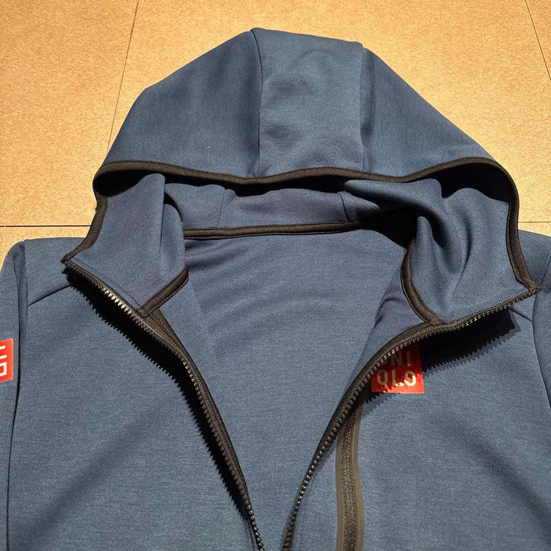 Uniqlo パーカー　ジップアップ　錦織圭モデル　紺　ネイビー　テニス　L