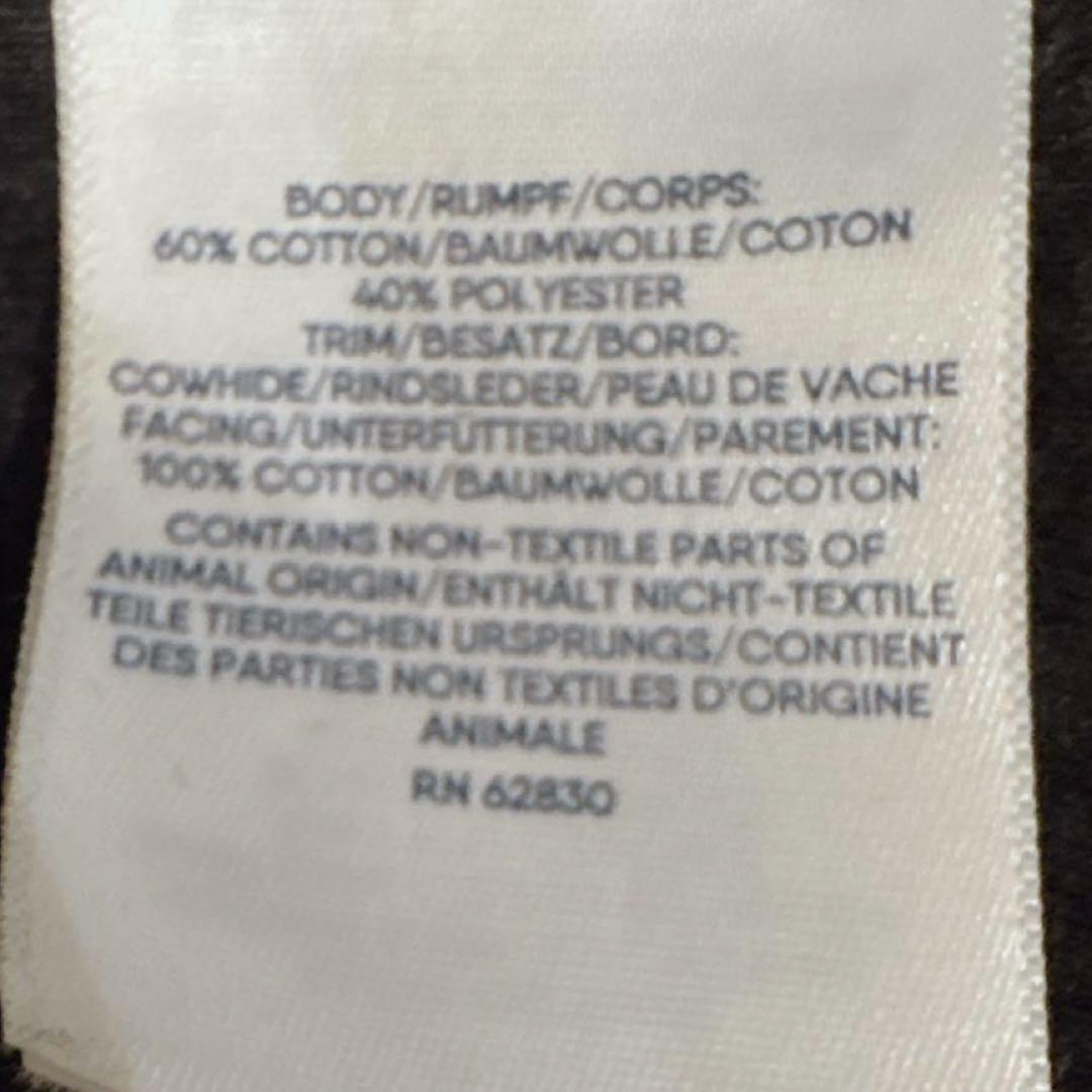 90s✨ランズエンド（XL）フルジップジャケット 本革トリム 裏地チェック灰色