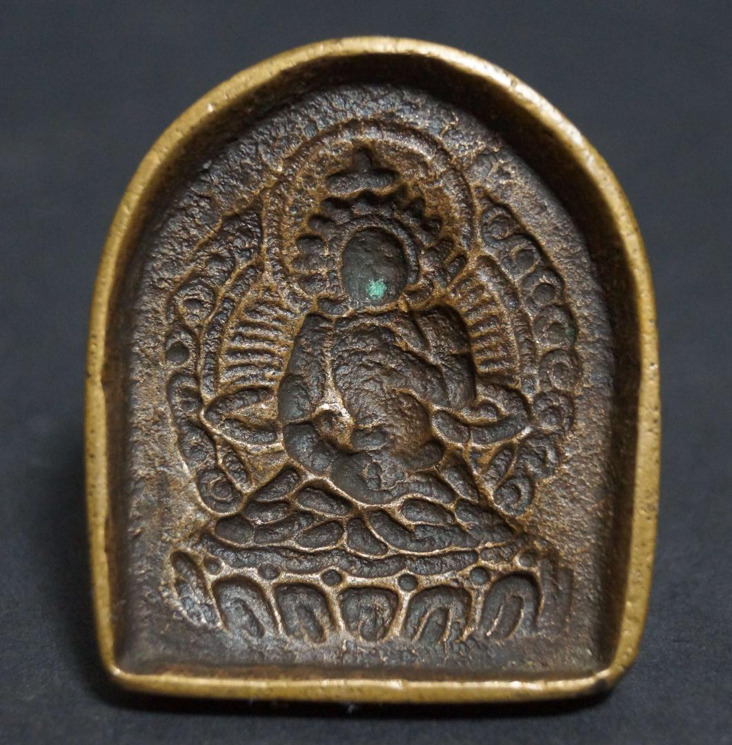 オールドチベット古銅製擦擦鋳型ツァツァモールド文殊菩薩 (マンジュ