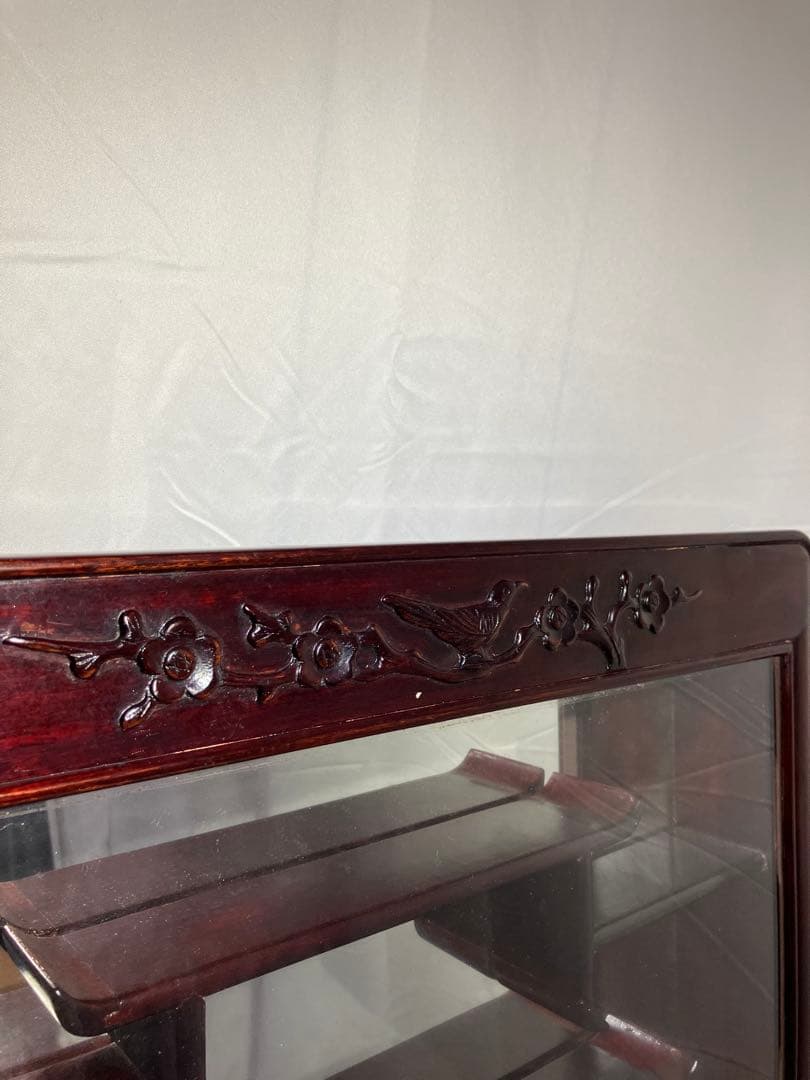 Y1004】飾り棚 唐木 中国 古美術 アンティーク ビンテージ 鏡 壁掛けの