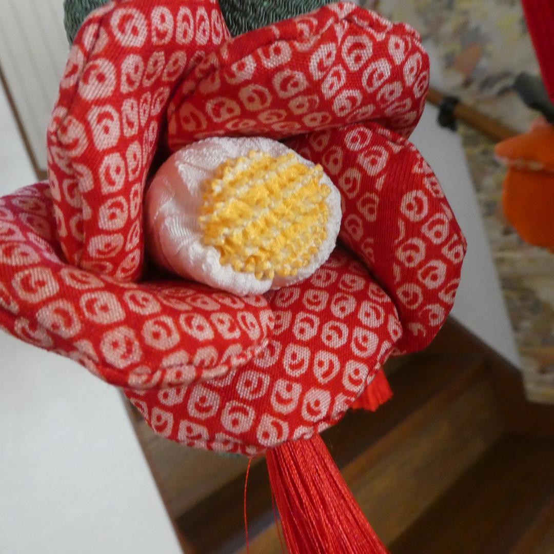 古布　正絹　吊るし雛　錦紗縮緬　アンティーク　疋田模様　さげもん　鬼しぼ