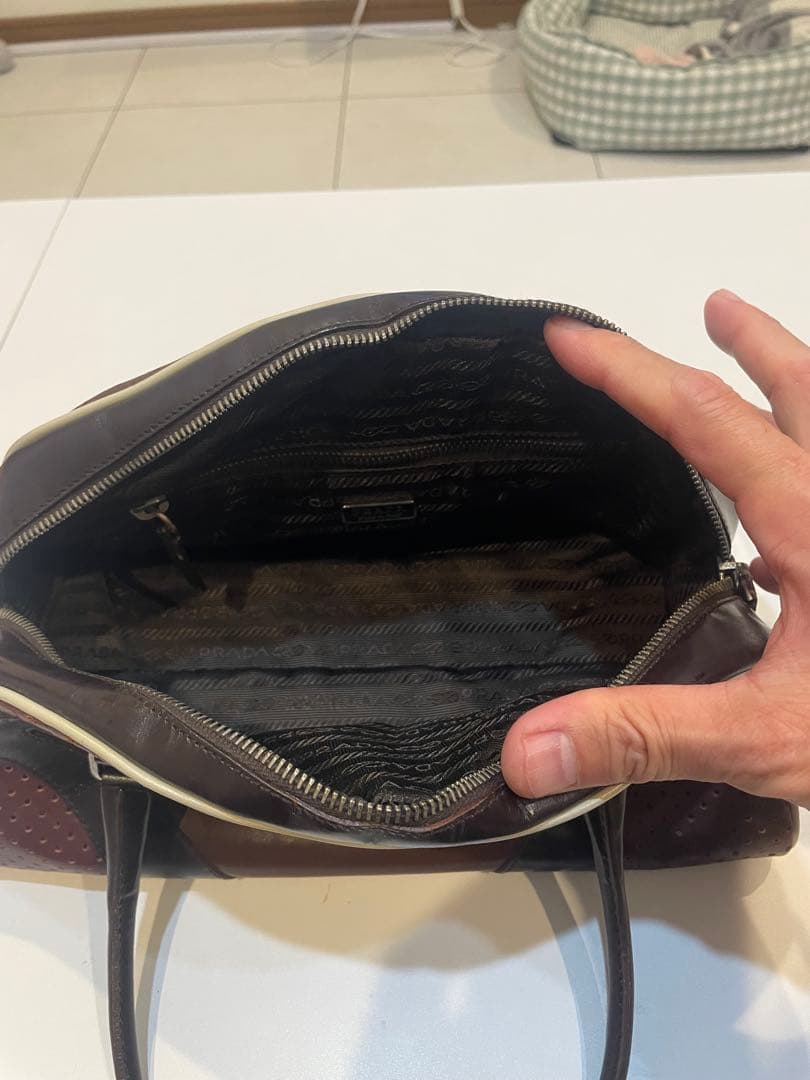 【美品-希少】プラダ PRADA ハンドバッグ ボーリングバッグ レザー