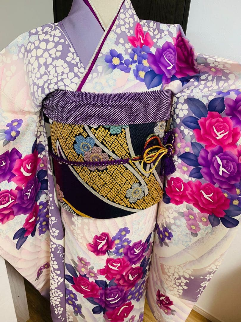 豪華振袖 フルセット草花文 暈し染め 銀彩 正絹 - メルカリ