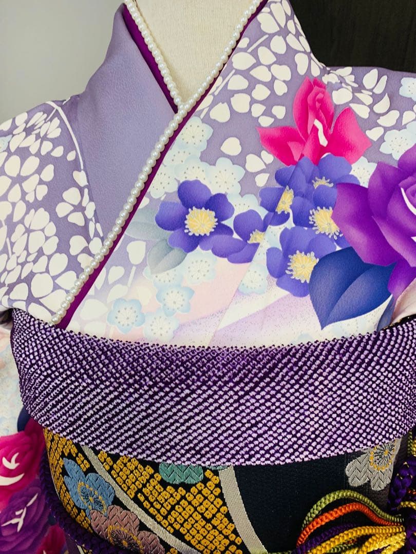 豪華振袖 フルセット草花文 暈し染め 銀彩 正絹 - メルカリ