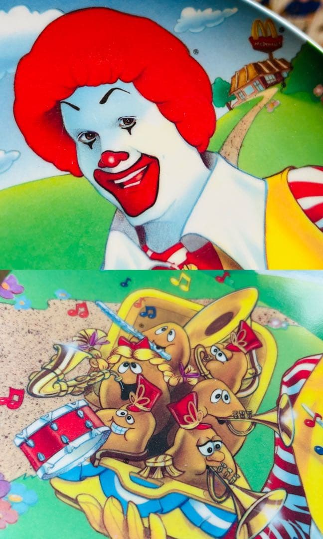 80' McDonald's Plastic Plate×4 マクドナルド絵皿