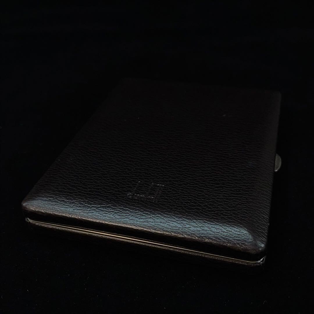 2849 ダンヒル タバコケース 小物入 二つ折 レザー メタル ヴィンテージ