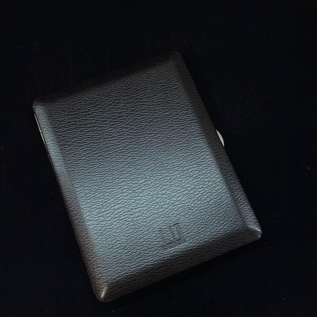 2849 ダンヒル タバコケース 小物入 二つ折 レザー メタル ヴィンテージ