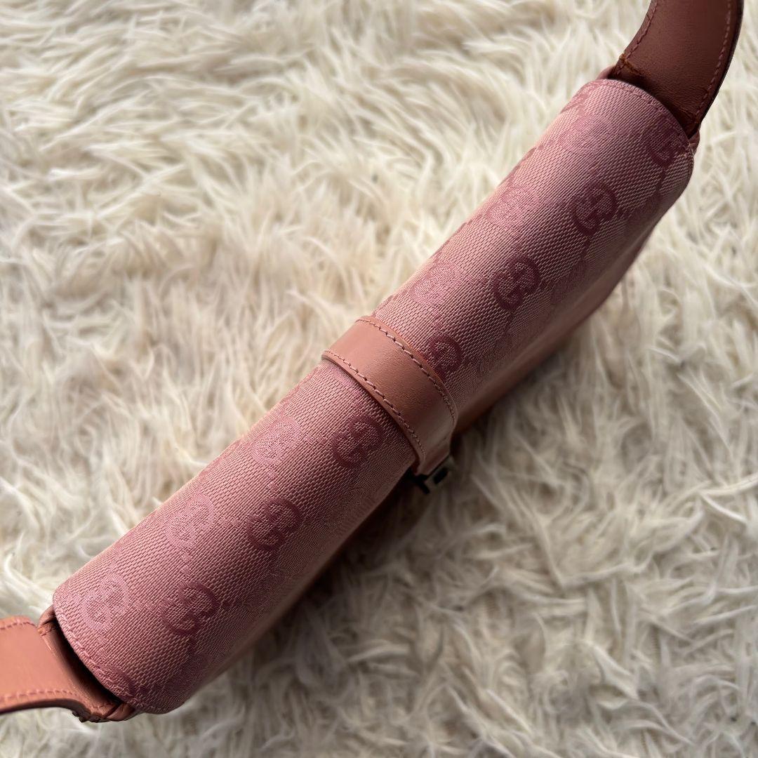 【激レア 良品】グッチ　ワンショルダーバッグ　ジャッキー　GG柄　ピンクベージュ