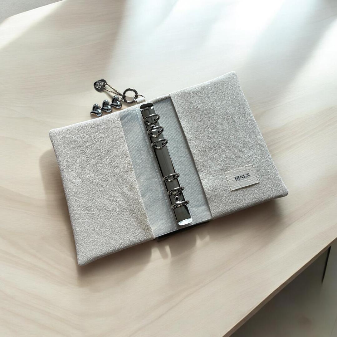 韓国製♡バインダーカバー♡ヌビ◾️クリームホワイト A6貯金SAVING