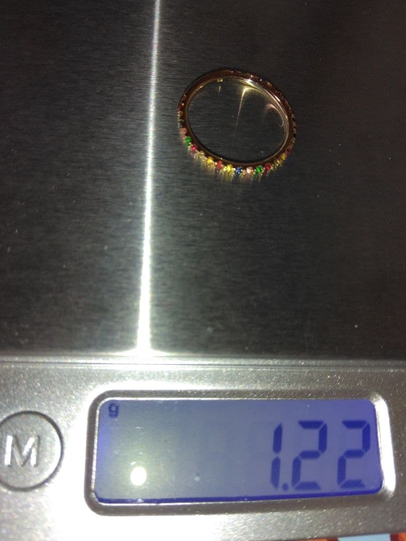 K18ゴールド ダイヤモンド&マルチカラー宝石 エタニティリング