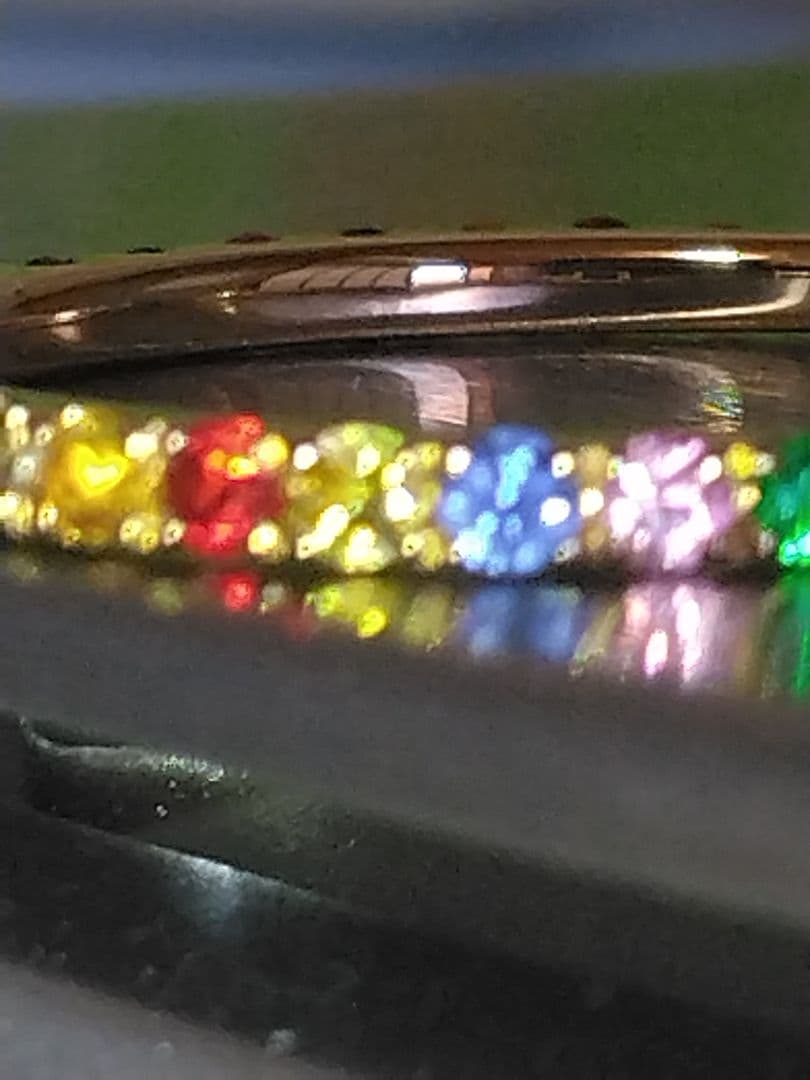 K18ゴールド ダイヤモンド&マルチカラー宝石 エタニティリング