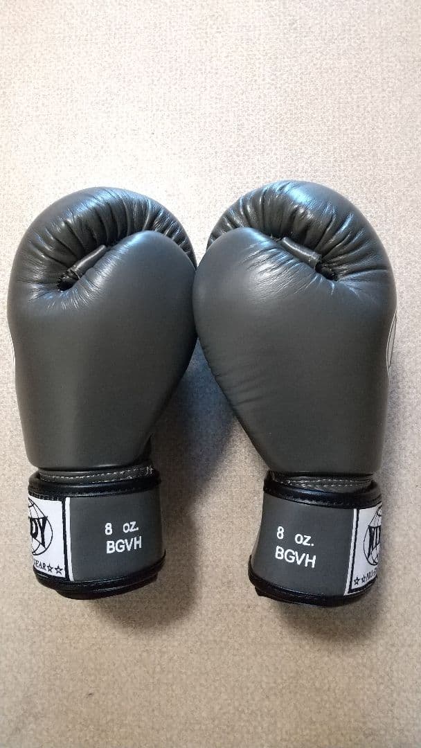 本革製WINDYボクシンググローブ 8oz グレーキックボクシング 本革製