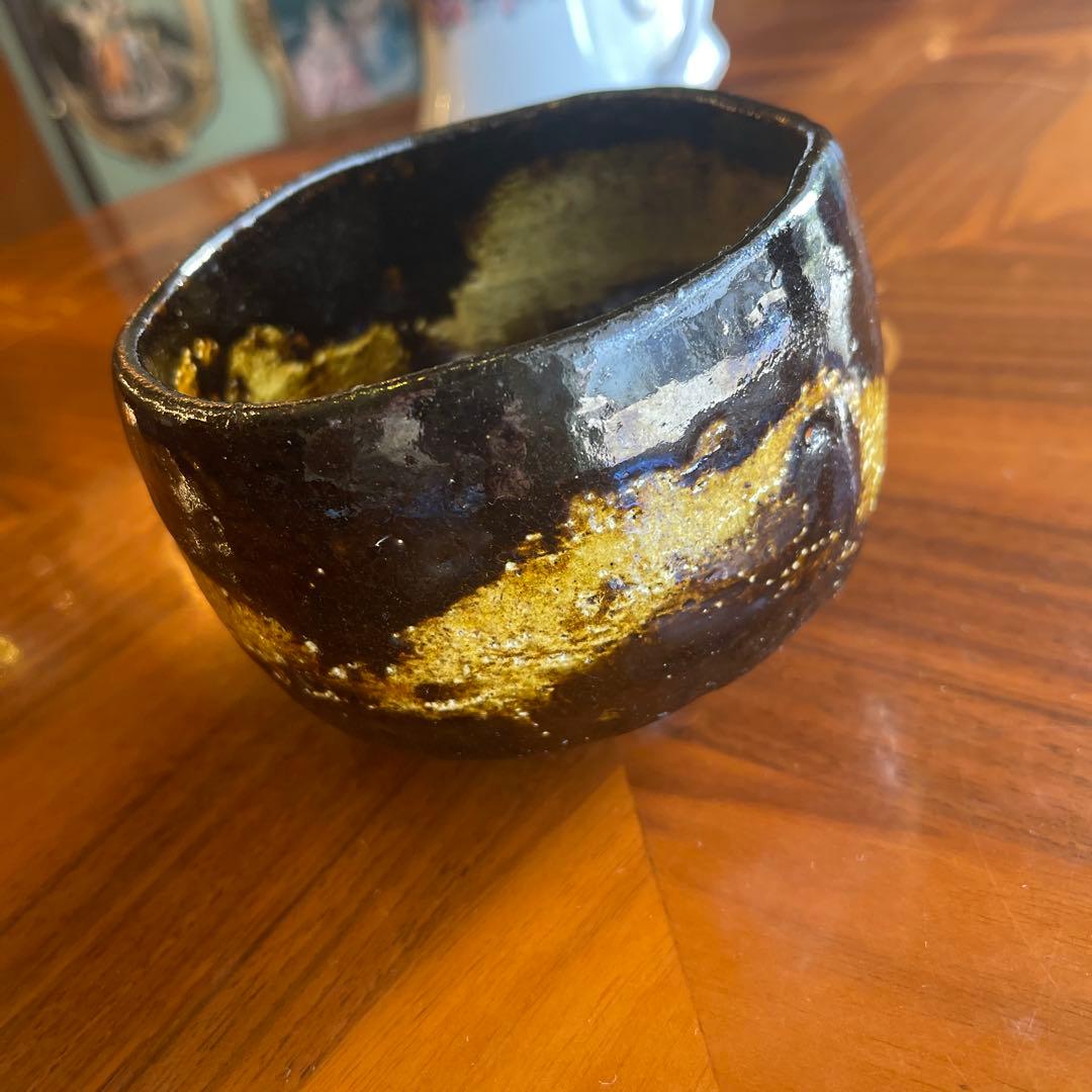 黒金の茶碗 茶道具 楽茶碗（らくちゃわん） 茶碗 黒楽 上 松楽