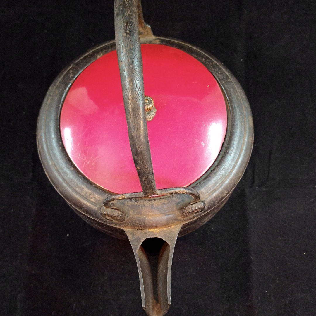 蔵出しアンティーク 骨董鉄瓶 アンティーク鉄瓶 2つセット木箱入り 古