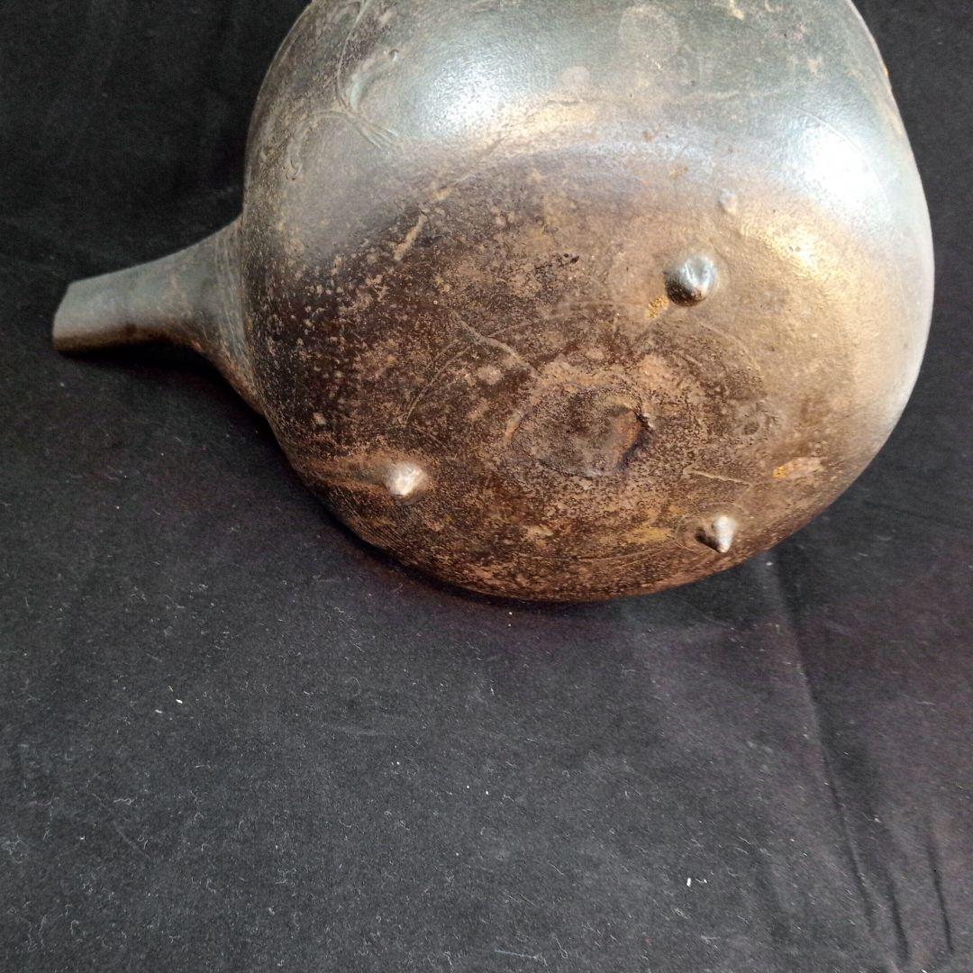 蔵出しアンティーク 骨董鉄瓶 アンティーク鉄瓶 2つセット木箱入り 古