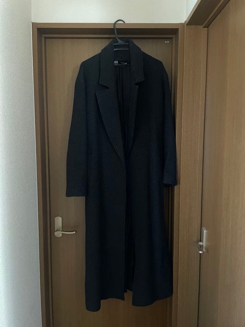 美品 ZARA×MANTECO♡ウール混 ダブルチェスターコート 黒 L相当 ZARA