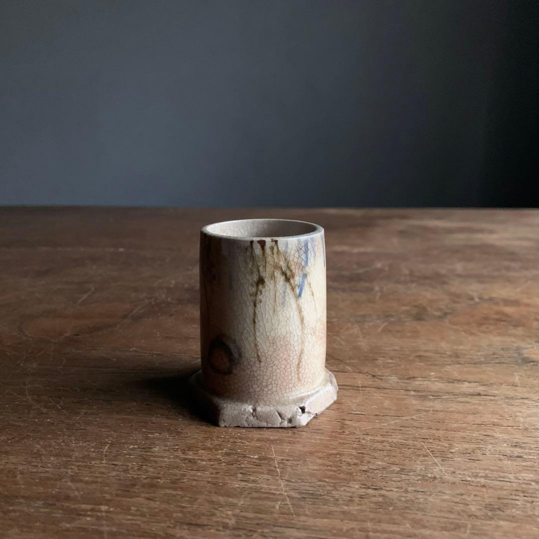 銹絵 染付 筒盃 巾筒 杓立 線香立 古道具 京焼 清水焼 古道具