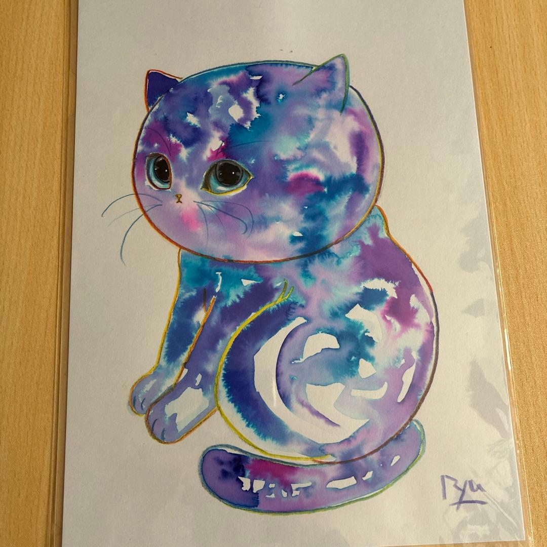 猫の絵 絵画 イラスト ドローイング - メルカリ
