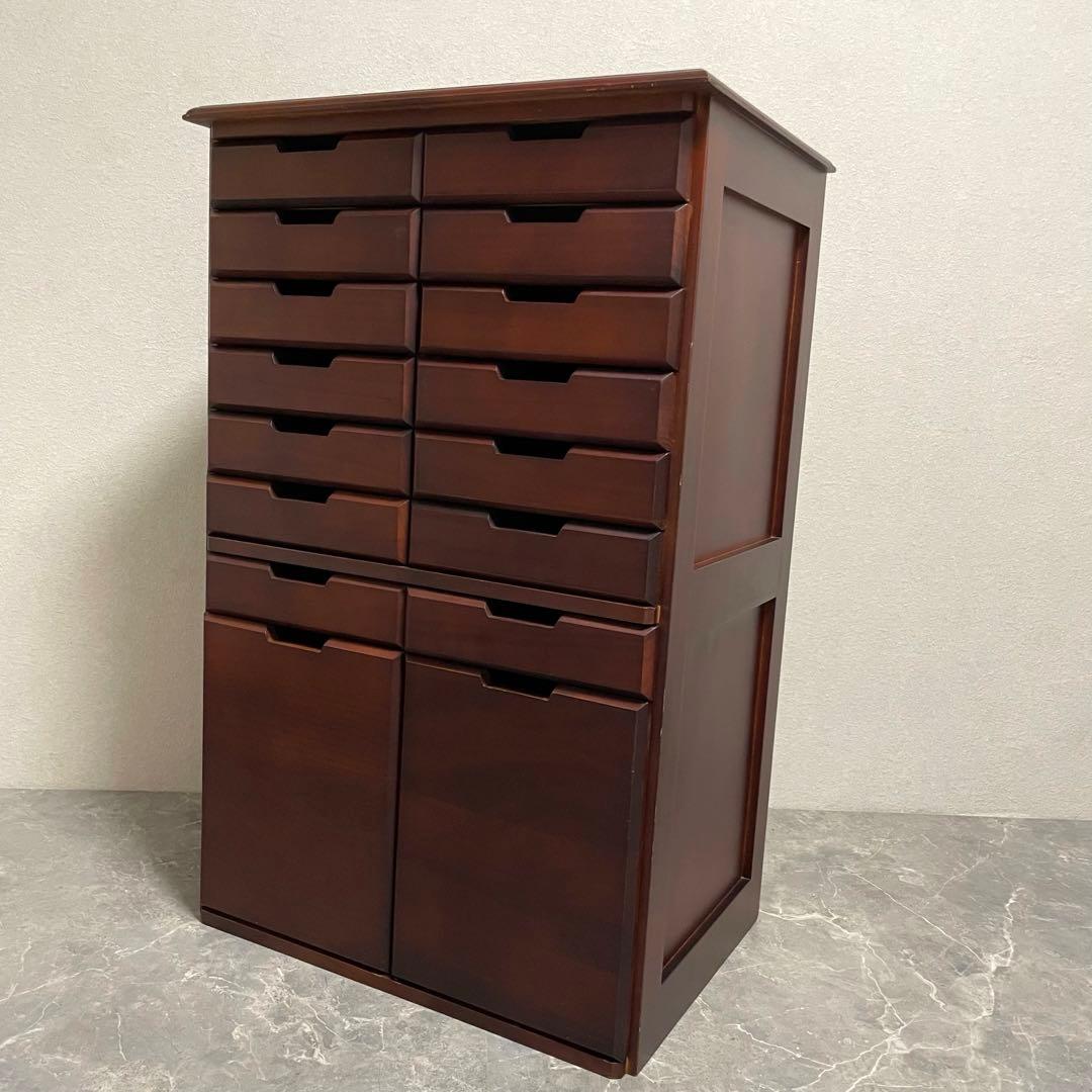 書類箪笥 書庫 整理棚 桐製チェスト 8段16杯箪笥 大容量収納