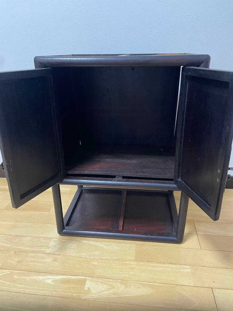 ナ*コ様 木製/漆塗/観音開き/茶箪笥/木工芸/時代/骨董/古美術/茶道/