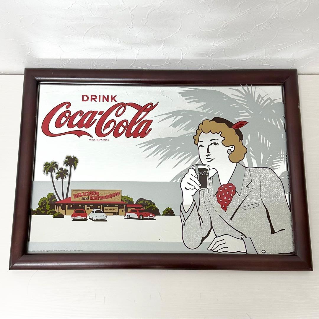 レトロなコカコーラ・パブミラー／インテリア・鏡・アンティーク