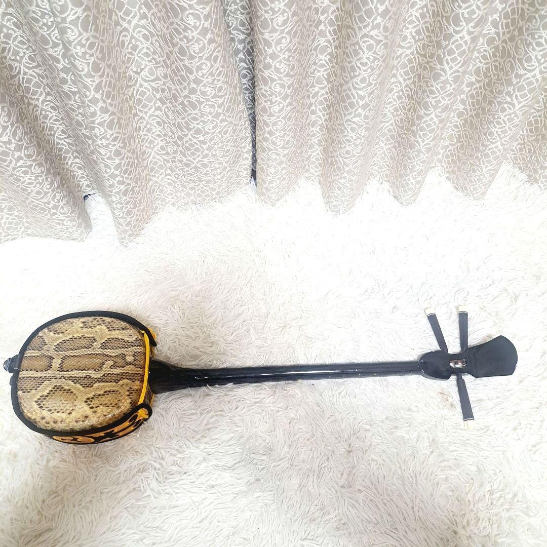 【高級品•職人手造り】沖縄三線 本蛇皮 本張り 本皮 弦楽器 和楽器 琉球