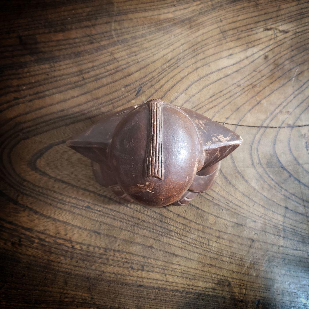 福助 古備前 貯金箱 縁起物 アンティーク 昭和レトロ 骨董品 明治 大正