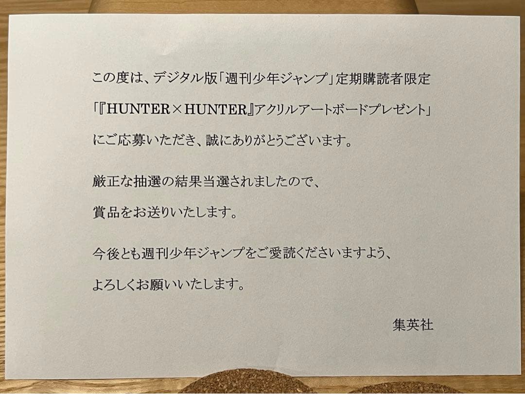 HUNTER×HUNTER アクリルアートボード ヒソカ★24時間以内発送