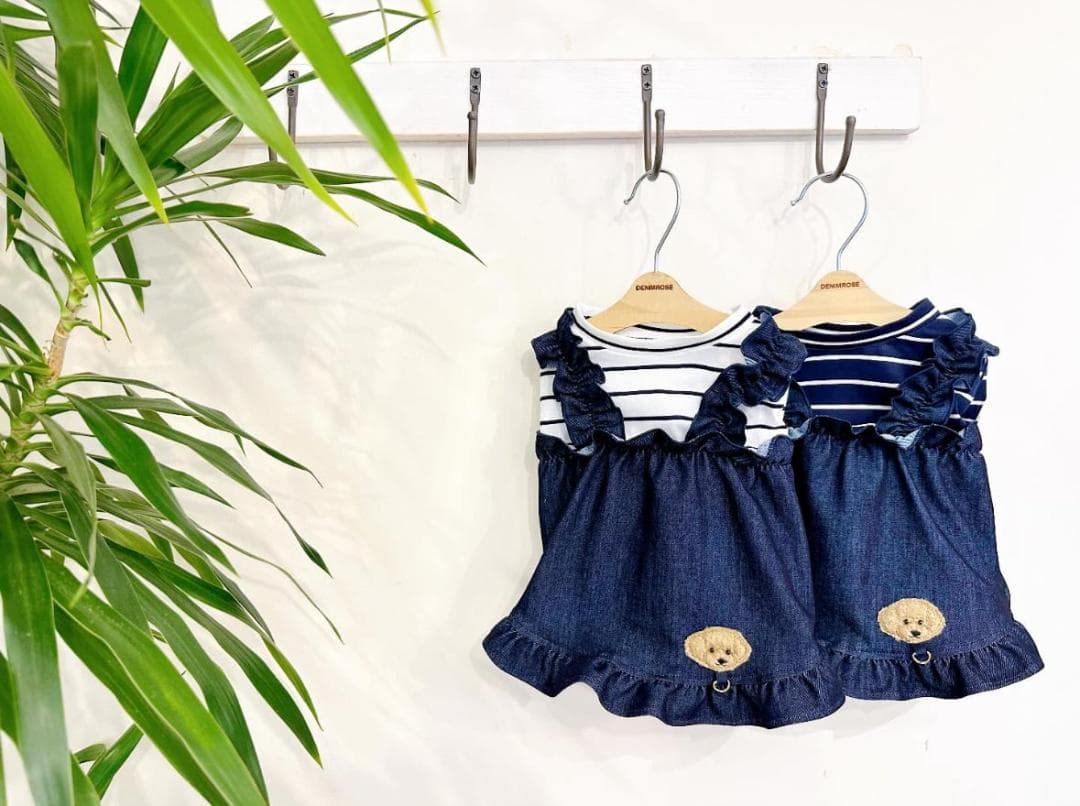 ★完売品★ DENIM ROSE ワッペンデニムフリルワンピース ☆完売品☆ DENIM ROSE ワッペンデニムフリルワンピース フリル使い