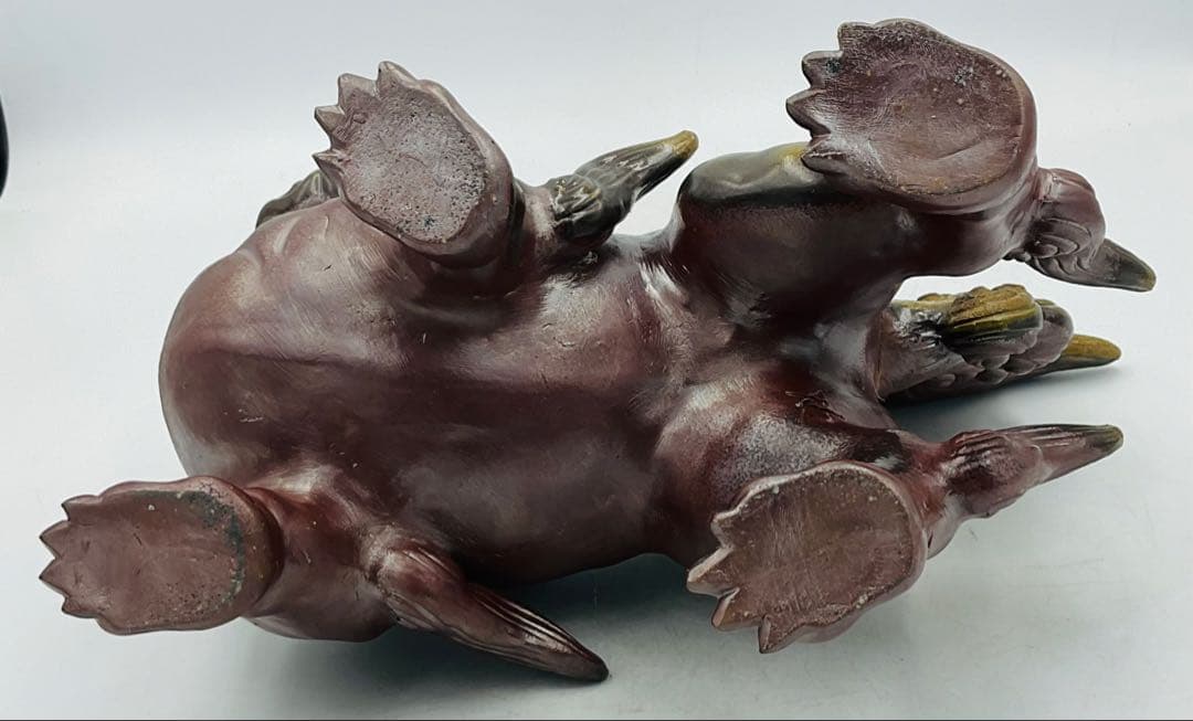 大正生まれの名工 末石高仙先生 備前焼獅子置物 共箱【14】