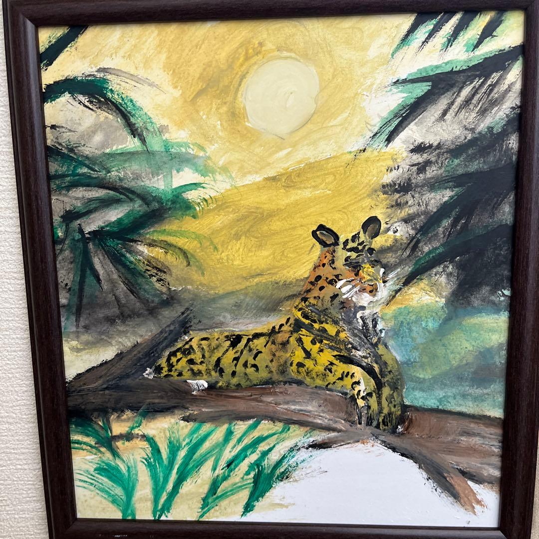 トラのアクリル画 木製フレーム付き色紙サイズ トラのアクリル画 木製フレーム付き色紙サイズ 色紙額 | アクリ屋