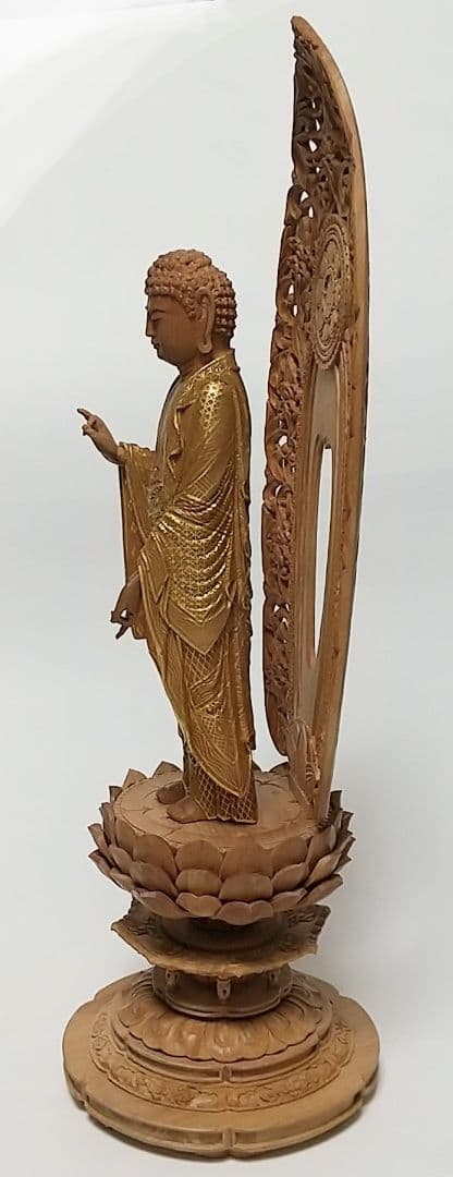 阿弥陀如来立像 5寸 #453 ◇白檀 木彫 仏像 仏像 【白檀製】 『阿弥陀