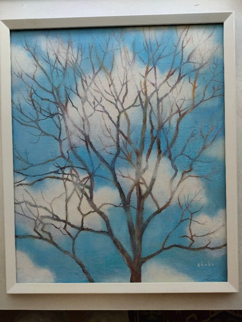 shokoの油絵原画　絵画　芸術作品　一点物　アート作品　Ｆ８【冬の雲】