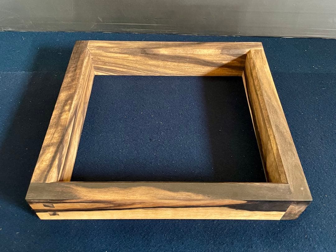 割引❣️【未使用 美品】「母」 縞柿 黒柿 炉縁 共箱 茶道具 （901B②）