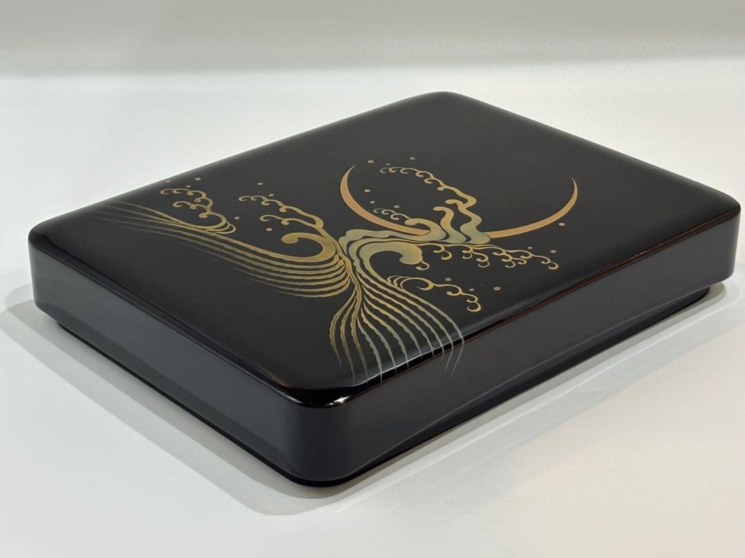 茶道具 硯箱 輪島塗 輪島塗蒔絵 文庫 木箱 輪島塗りの蒔絵の硯箱(木箱