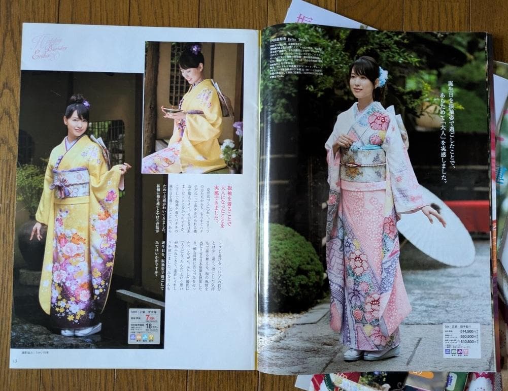 戸田恵梨香 京都きもの友禅 ふりそで カタログ ② 13点 きもの 雑誌