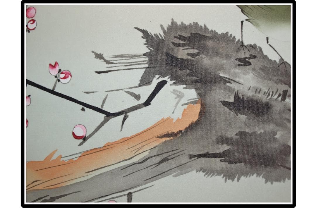 時代の掛軸　山水図肉筆保証　蔵整理不用品処理　日本美术品 X912C16-7